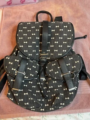 Mudd Negro Blanco Arcos Mochila Escuela Libro Bolso Monedero Bolsillos Mujeres Niñas Bolso Foto 1 de 3