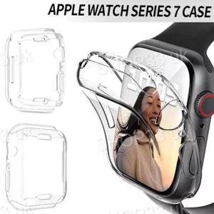 Apple I Watch Smart Watch 40mm 44mm 45MM 7,8,9Silicone Gel Case Thin Clear Cover - Picture 1 of 6