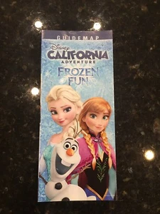 Disneyland California Adventure Frozen Elsa Anna Olaf Park Map and Guide 3/2015 - Foto 1 di 3