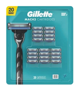 Gillette Mach3 Men's Razor Blade Refills New Pack of 20 - Picture 1 of 6