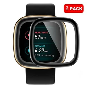 2 X Protector de Pantalla 3D Suave para Reloj Inteligente Fitbit Versa 3 Película de Cubierta Completa - Imagen 1 de 16