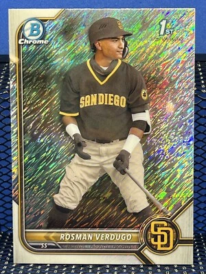 2022 Bowman Chrome ROSMAN VERDUGO Shimmer Refractor San Diego Padres 1st Bowman - Image 1 of 2