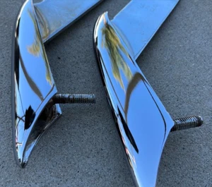 THUNDERBIRD FORD FRONT NEW CHROME PLATED BUMPER GUARDS EARLY 66 1966 OEM - Picture 1 of 9