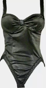 Ungaro 34C Teddy Lingerie Black Underwire Lace French Designer Stretch Sexy - Picture 1 of 7