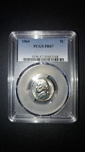1964 JEFFERSON NICKEL PCGS PR67 PROOF STRIKE-BEAUTIFUL TONE-MUST HAVE  - Picture 1 of 12