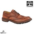 Woodland M843 Mens Tan Antique Leather 4 Eyelet Stylish Brogue Gibson Shoes