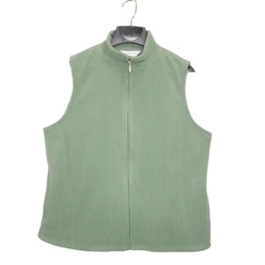 Northern Reflections Vest Womens L Green Cable Fleece Zipper Pockets Casual - Picture 1 of 11