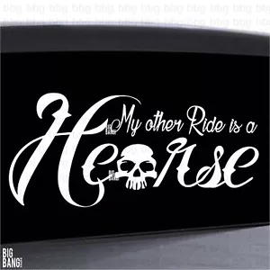 Hearse vinyl Decal Sticker Funny Zombie Carriage Funeral Car Window Dark Horror - Picture 1 of 3