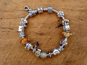 Pandora Bracelet with 18 Charms 73 grams - Picture 1 of 9