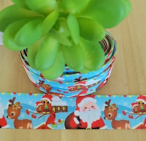 1 Inch (1 YD) Santa Claus Grosgrain Ribbon Rudolph Cardinals Christmas Owls - Picture 1 of 1