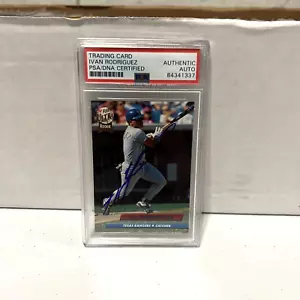 Ivan Rodriguez Autographed Signed 1992 Fleer Ultra RK Card #139 PSA Auth Slab - Picture 1 of 5