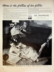 Anuncio impreso vintage de seguro prudential 1944 casa fortaleza de su futuro de los años 40 - Imagen 1 de 1