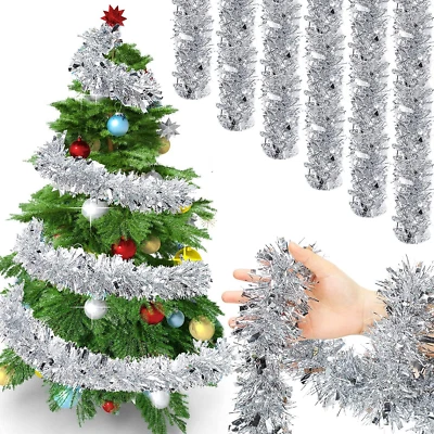 Weihnachtsbaum Girlande 6 Lametta Weihnachten Feier Hochzeit Geburtstag - Bild 1 von 4