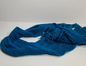 NY& Co Teal Knit Fringed Scarf, 63" NWT - Picture 1 of 2