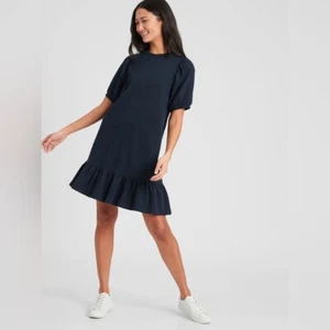 BANANA REPUBLIC PETITE PUFF-SLEEVE KNIT SHIFT DRESS - Picture 1 of 5