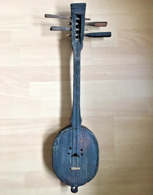 Antique East Asian Ruan Seung Type Moon Wood 19-20th Century Folk Instrument - Image 1 of 4