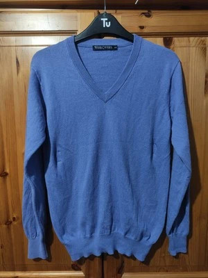 Jersey WoolOvers para mujer con cuello en V | XS | tejido clásico de mezcla de cachemir y algodón azul Foto 1 de 4