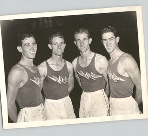 Two Pairs of TWIN TRACK STARS N TX State RIDEOUT & BROWN 1938 Press Photo - Picture 1 of 2