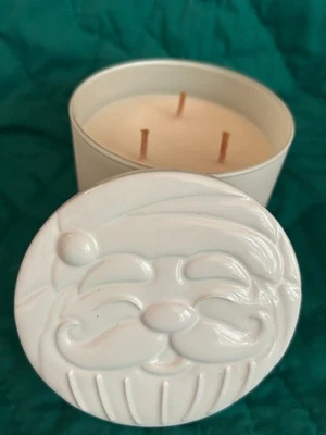 BATH & BODY WORKS La Perfecta Navidad 3 Mechas Vela Santa TAPA NUEVO Foto 1 de 2