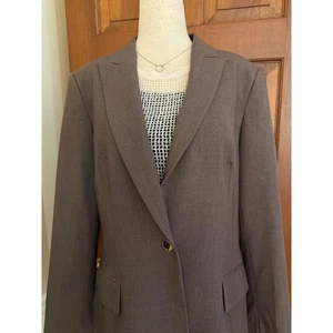 Calvin Klein Blazer Damen Größe 12 Braun Einknopf Büro Karriere Anzug Jacke - Bild 1 von 17