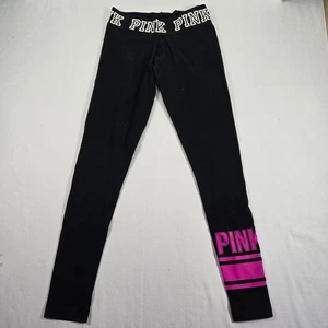 PINK Victoria Secret Yoga Leggings XS Schwarz Hot Pink Logo Athleisure Activewear - Bild 1 von 8