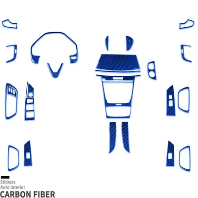 Kits de 27 piezas de cubierta interior completa de fibra de carbono azul para Acura TLX 2015-2020 Foto 1 de 4