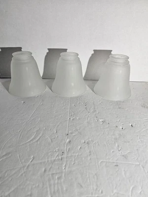 Lot 3 Hampton Bay Bell Shaped Glass Shades Replacement Frosted Ceiling Fan - Image 1 of 4