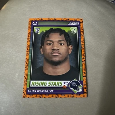 Dillon Johnson 2024 Score Halloween Rising Stars Orange Pumpkin #16 Titans RC - Image 1 of 2
