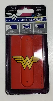 New Wonder Woman Logo 3-in-1 Red Mobile Phone  Wallet Stand DC Superhero Comics - Image 1 of 4