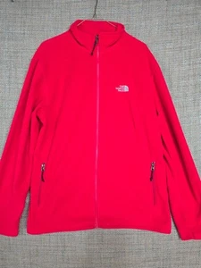 The North Face Men's Fleece Jacket Large Red Long Sleeve Pockets - Picture 1 of 9