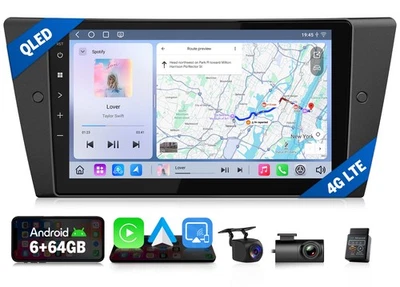 CAM+DVR+OBD+Para BMW E90-E93 Android 13 6+64GB 8Cúcleos Coche GPS Estéreo Radio CarPlay Foto 1 de 4