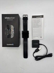 Garmin 0100129700 Vivoactive Fitness Smartwatch schwarz mit Ladegerät Handbuch und Box - Bild 1 von 13