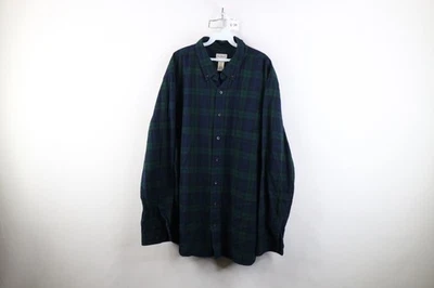 Vtg LL Bean Mens 3XLT Slim Fit Faded Flannel Collared Button Down Shirt Plaid - Image 1 of 4