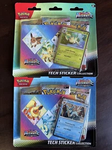 (2 Stück) Pokemon Prismatic Evolutions Tech Sticker Sammlung BRANDNEU SEALED - Bild 1 von 4