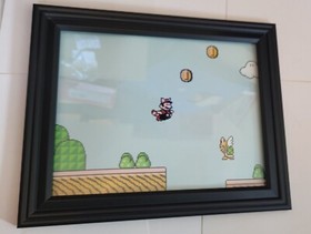 Super Mario Bros 3 Pin-up #1 FRAMED Tanooki Raccoon Suit Nintendo NES 1990 Movie