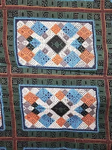 Vtg Cortley Fabric Country Calico Cheater Quilt Geometric Patchwork 5 Yards 36"w - Picture 1 of 20