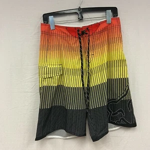 Fox Racing Recreational Surf Swim Boardshorts Black/Red/Yellow Men's 31 No Tags - Picture 1 of 3