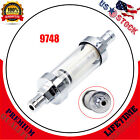 1X Fuel Filter ​Clear View Inline 3/8" Chrome Hose Barb Petrol US 9748 Universal
