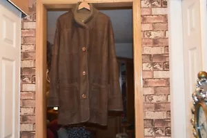 CHRIST Reversible Brown Shearling Sheepskin Coat, weight 1kg made in Germany L - Picture 1 of 12