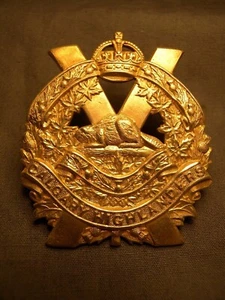 CALGARY HIGHLANDERS WWII OFFICER or PIPER CAP BADGE CANADA C.H. SILVER PLATE - Picture 1 of 7