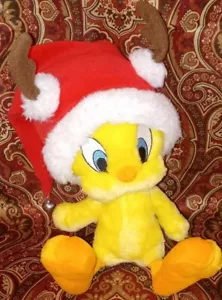 Hallmark Tweety Vogel Weihnachtsmütze mit Geweih Glocke Weihnachten Urlaub Plüschtier 11 Zoll G - Bild 1 von 4