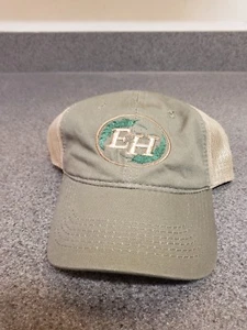 E H Logo Baseball Trucker Hat Mesh Back Beige Khaki - Picture 1 of 4