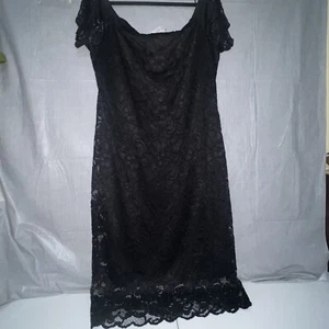 Ambiance Women's Plus Size Black Lace Off Shoulder Bodycon Sheath Dress 3x NWT - Picture 1 of 13