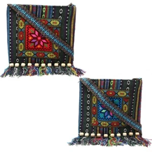Unique Vintage Ethnic Shoulder Bag Embroidery Boho Hippie Tassel Tote Messenger - Picture 1 of 9