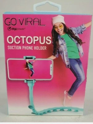 Go Viral: Octopus Suction Phone Holder (Blue) Become a YouTube TicTok Star  - Image 1 of 4