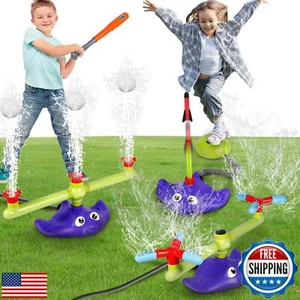 CWLAKON 4-in-1 Water Sprinkler Baseball and Rocket Launcher for Kids, Outdoor - Picture 1 of 5