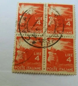 Quartina Francobollo 4 Lire Raro - Foto 1 di 2