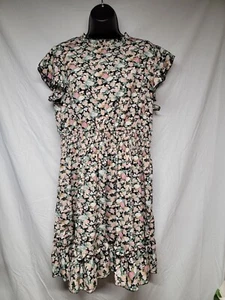 Shein Curve Women's Floral Dress elastic waist with cap sleeves size 1XL - Picture 1 of 10