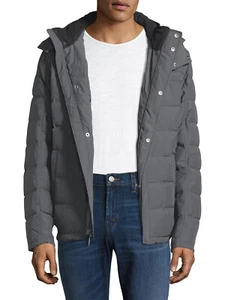 Brooks Brothers Grey Down Insulated Hooded Puffer Parka Jacket, L Large 7810-4 - Picture 1 of 4