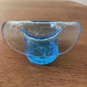 Vintage hellblauer Crackle Glashut - Bild 1 von 4